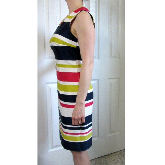Womens Striped Sheath Dress, Summer Office Workwear Sunday Spring UK 10 is USA 6 - Picture 4 of 10